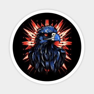 Patriotic Crow Magnet